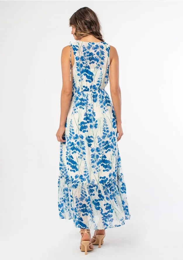 Lucy Floral Button Front V Neck Tank Maxi Dress