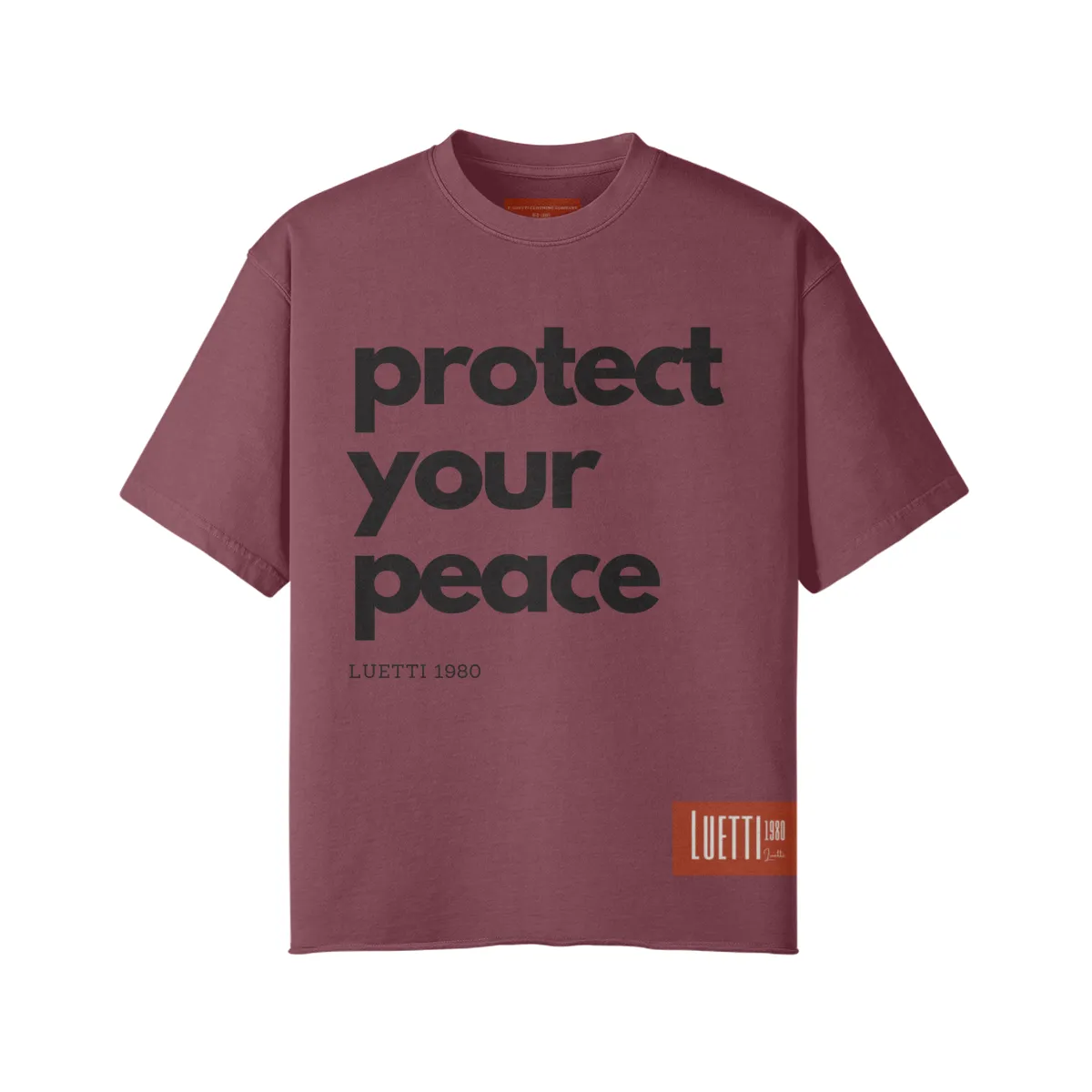 Luetti 1980 Protect Your Peace Unisex Faded Raw Hem T-shirt