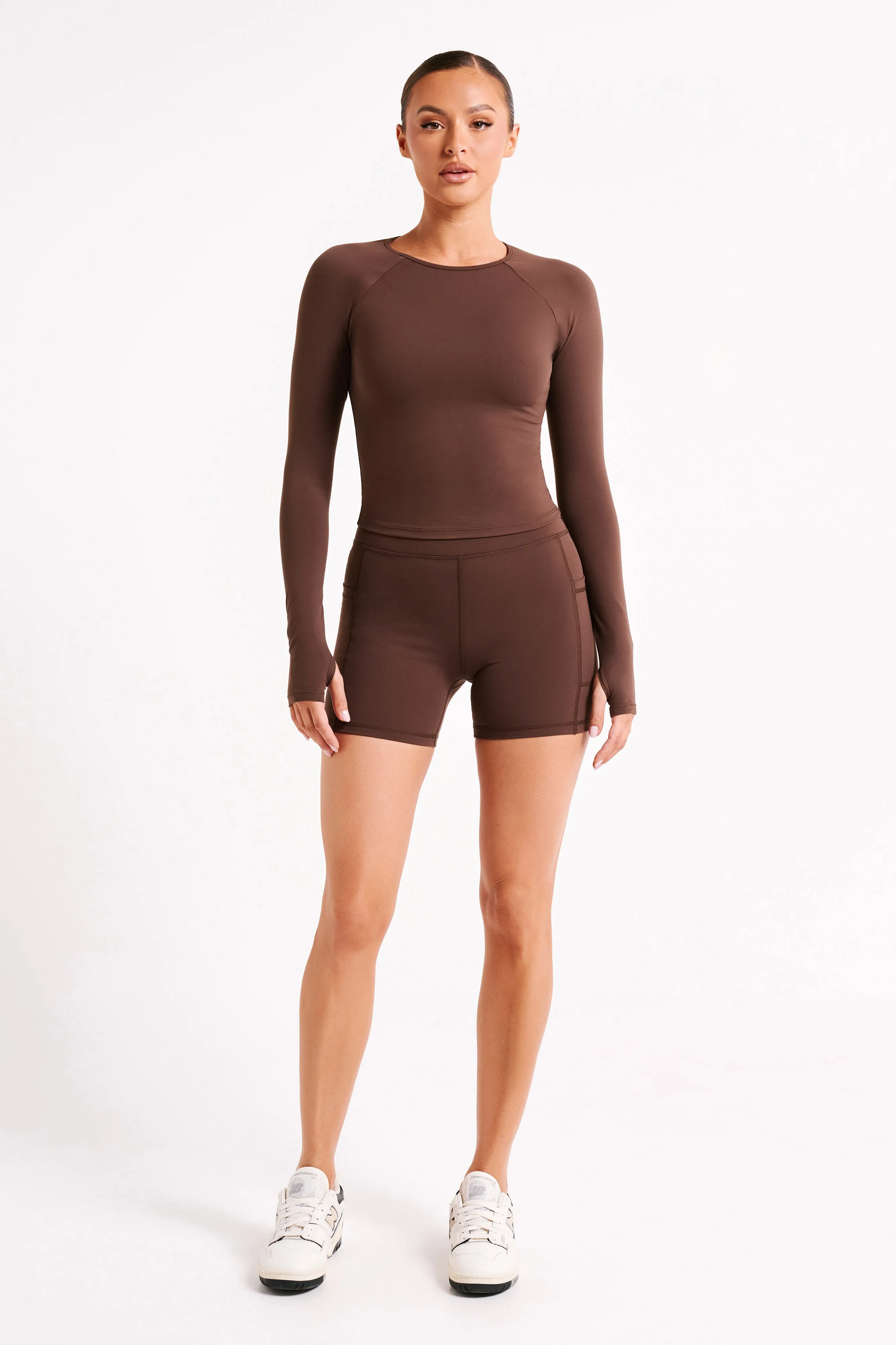 Martina Bike Shorts With Pocket - Dark Chocolate