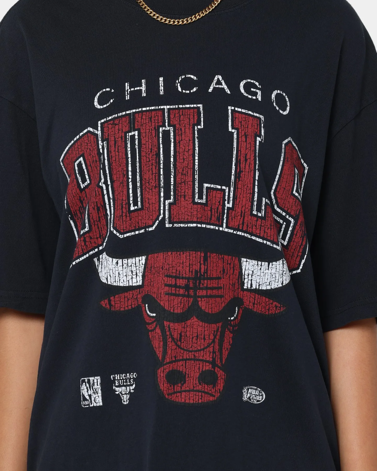 Mitchell & Ness Women's Chicago Bulls XL Arch Vintage T-Shirt Faded Black