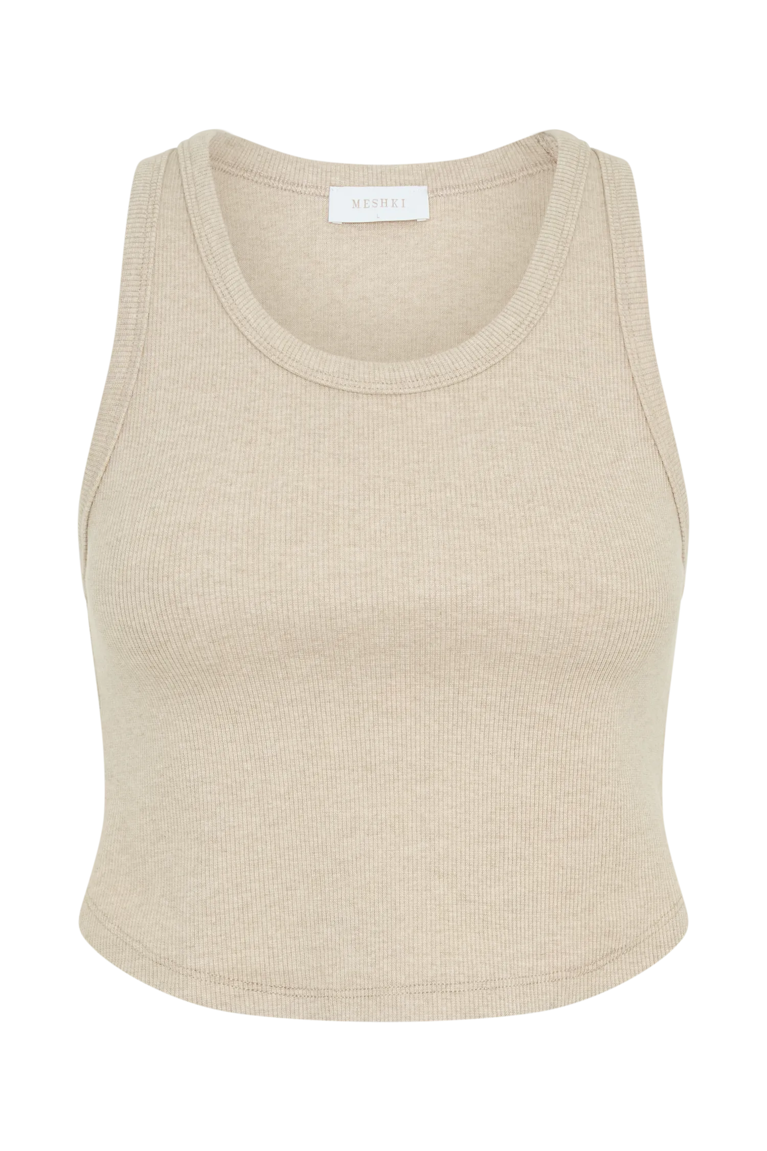 Morgana Ribbed Tank Top - Neutral Marle