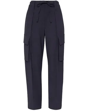 Navy Wool Cargo Pant