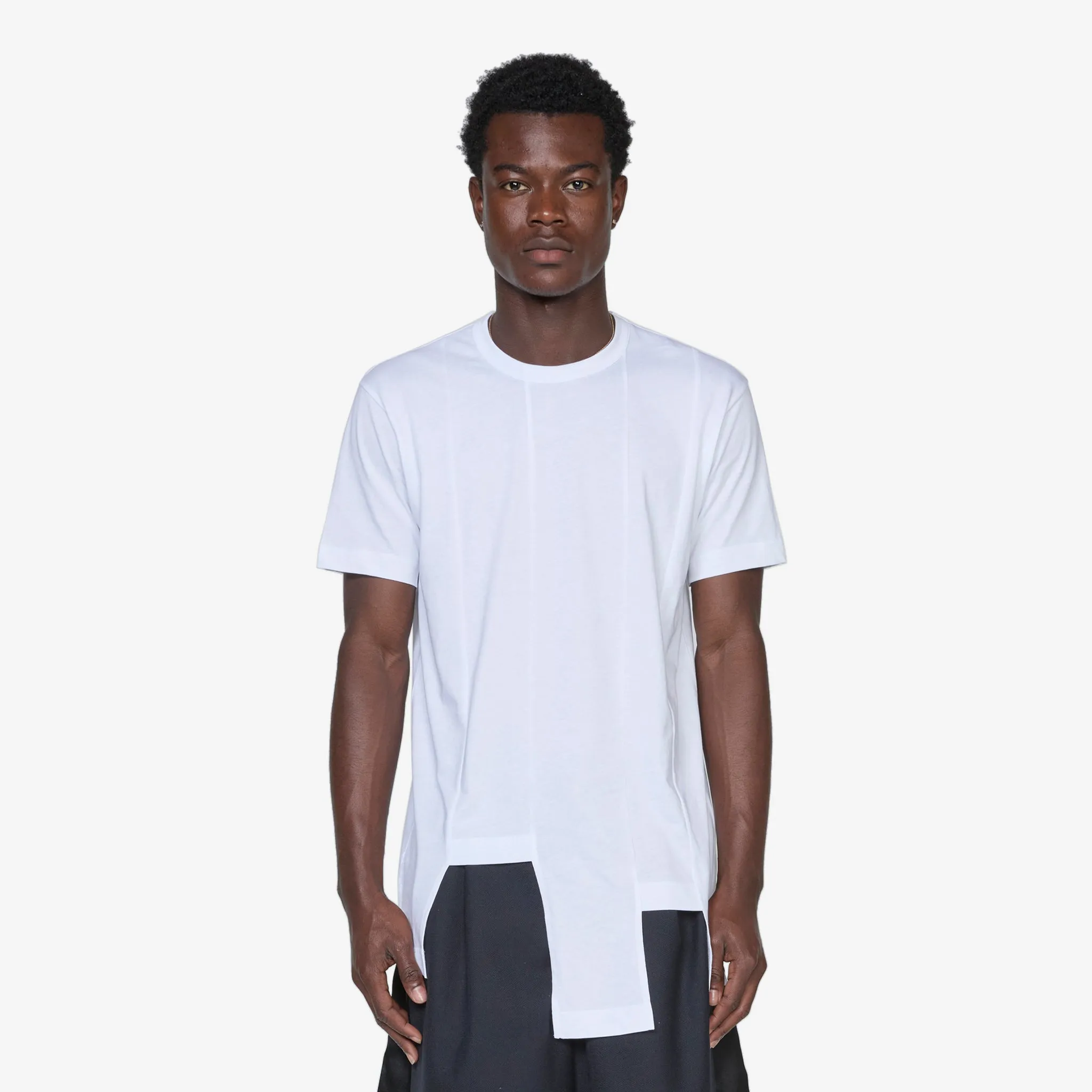Oversized Asymmetric Hem T-Shirt White