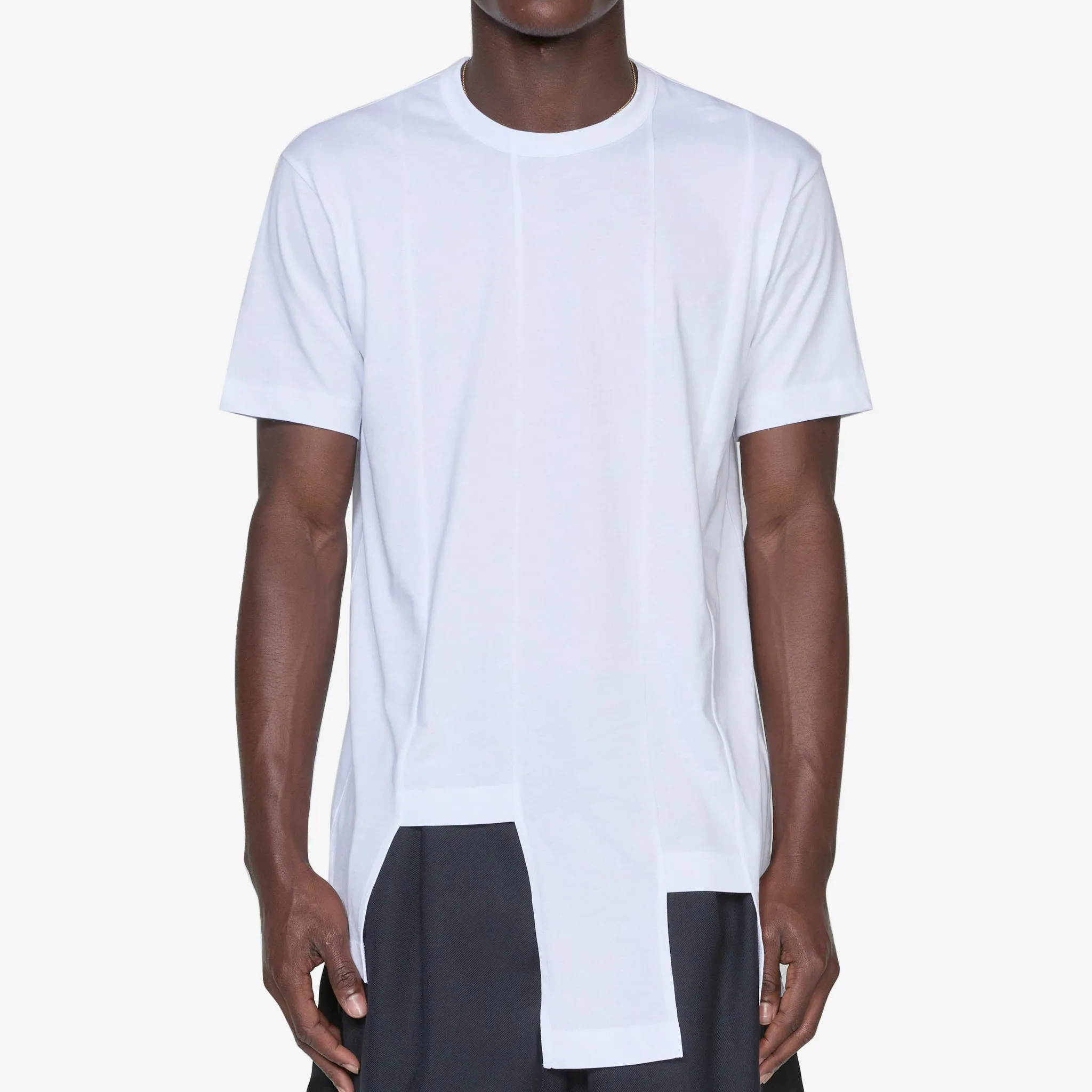 Oversized Asymmetric Hem T-Shirt White