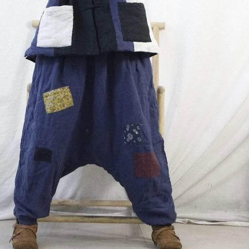 Oversized Patchwork Linen Pants | Hippie