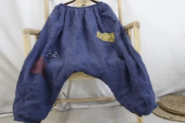 Oversized Patchwork Linen Pants | Hippie