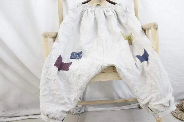 Oversized Patchwork Linen Pants | Hippie