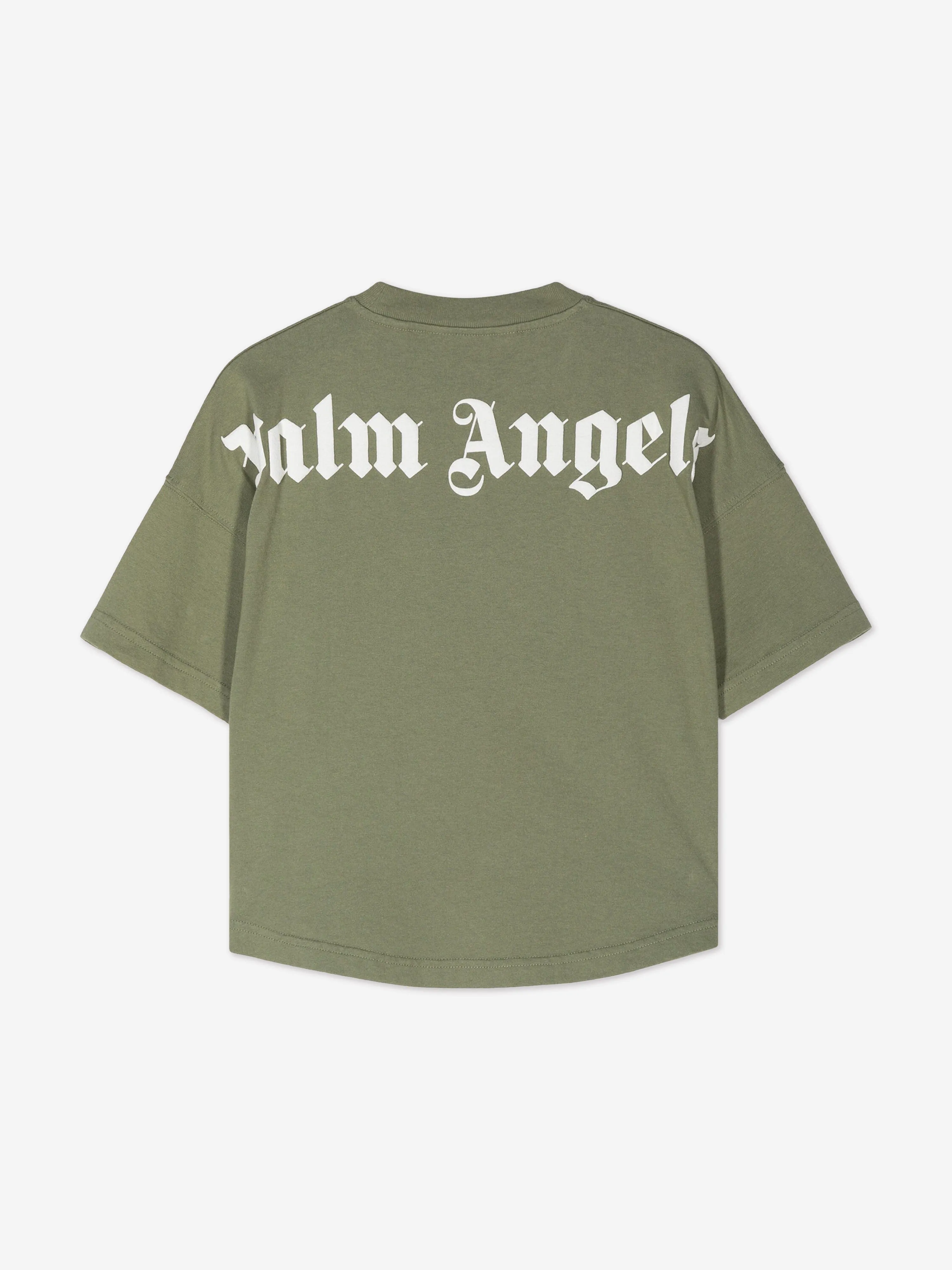 Palm Angels Boys Classic Overlogo T-Shirt in Green