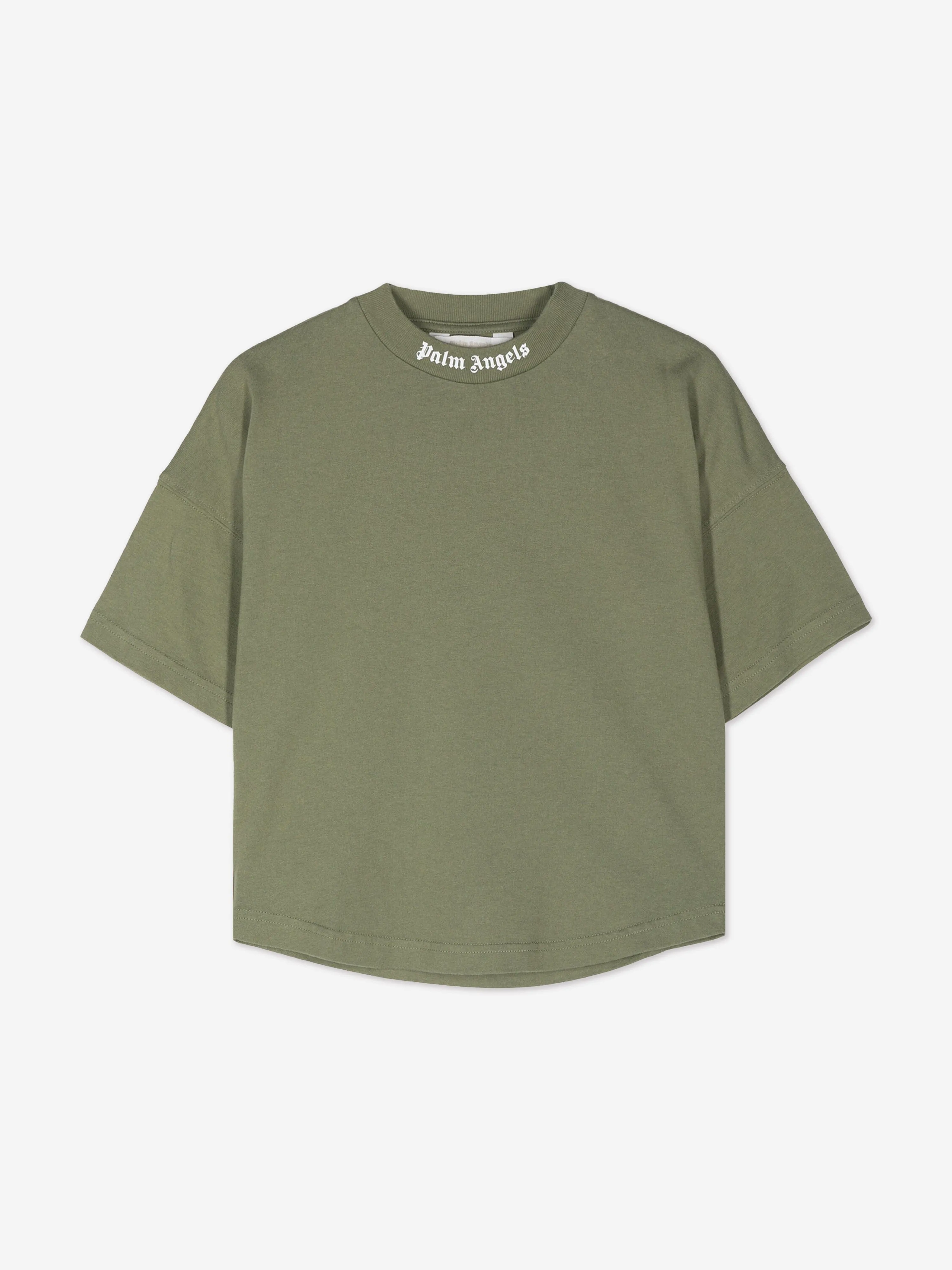 Palm Angels Boys Classic Overlogo T-Shirt in Green