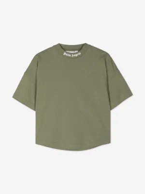 Palm Angels Boys Classic Overlogo T-Shirt in Green