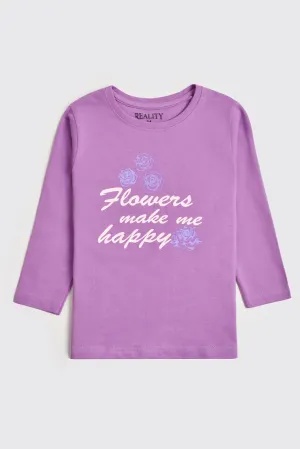 Purple Petal Happiness Long Sleeve Tee