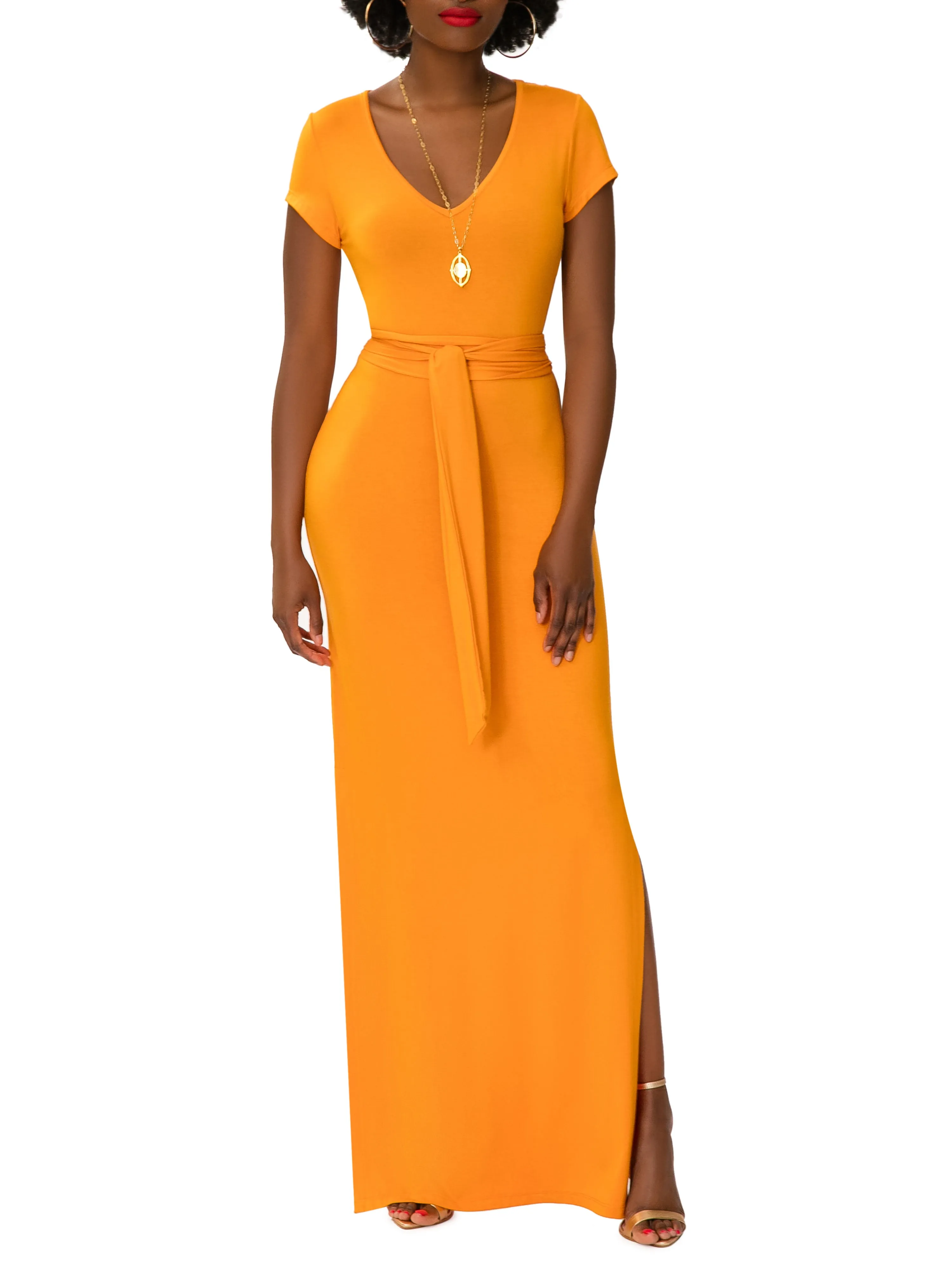 "Sunshine" Cheddar  Jersey Tee Shirt Dress