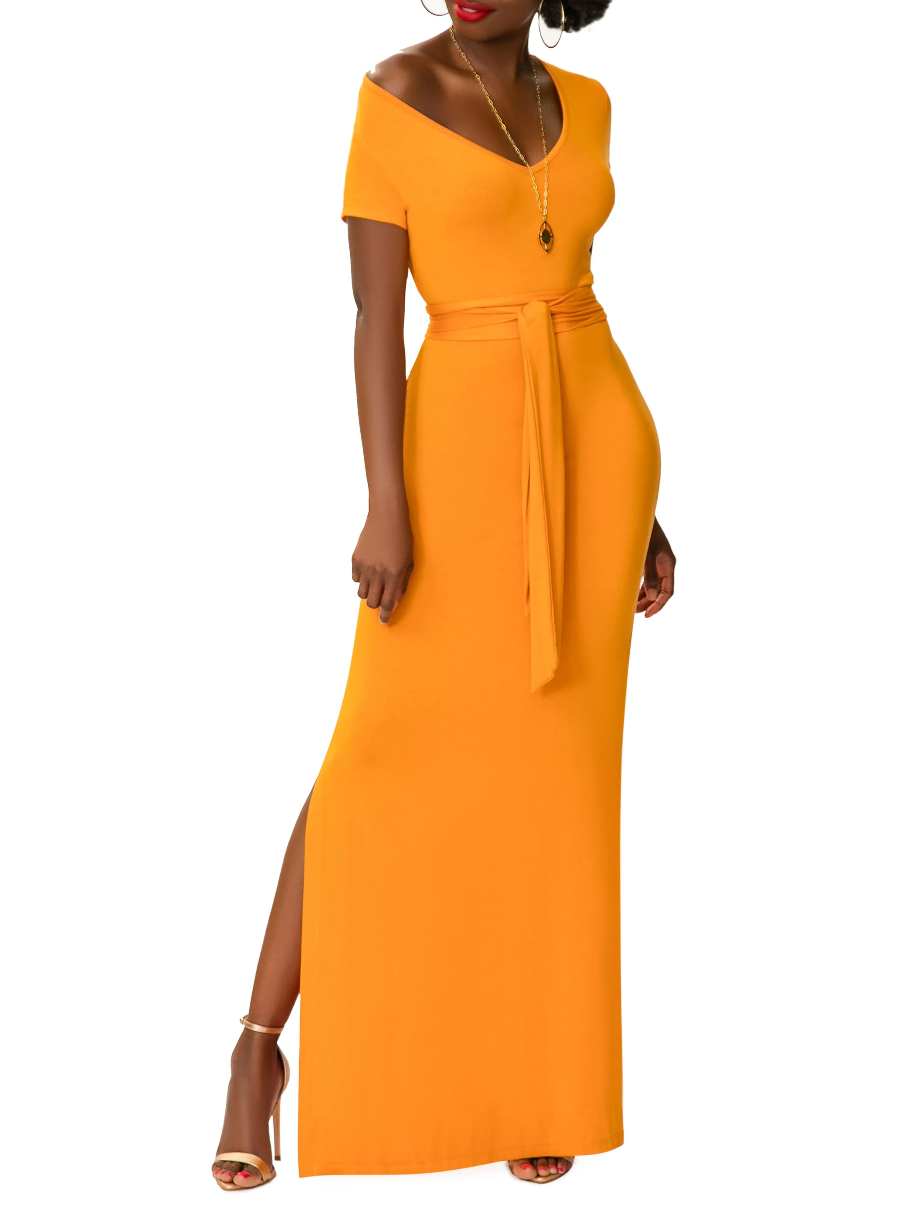"Sunshine" Cheddar  Jersey Tee Shirt Dress