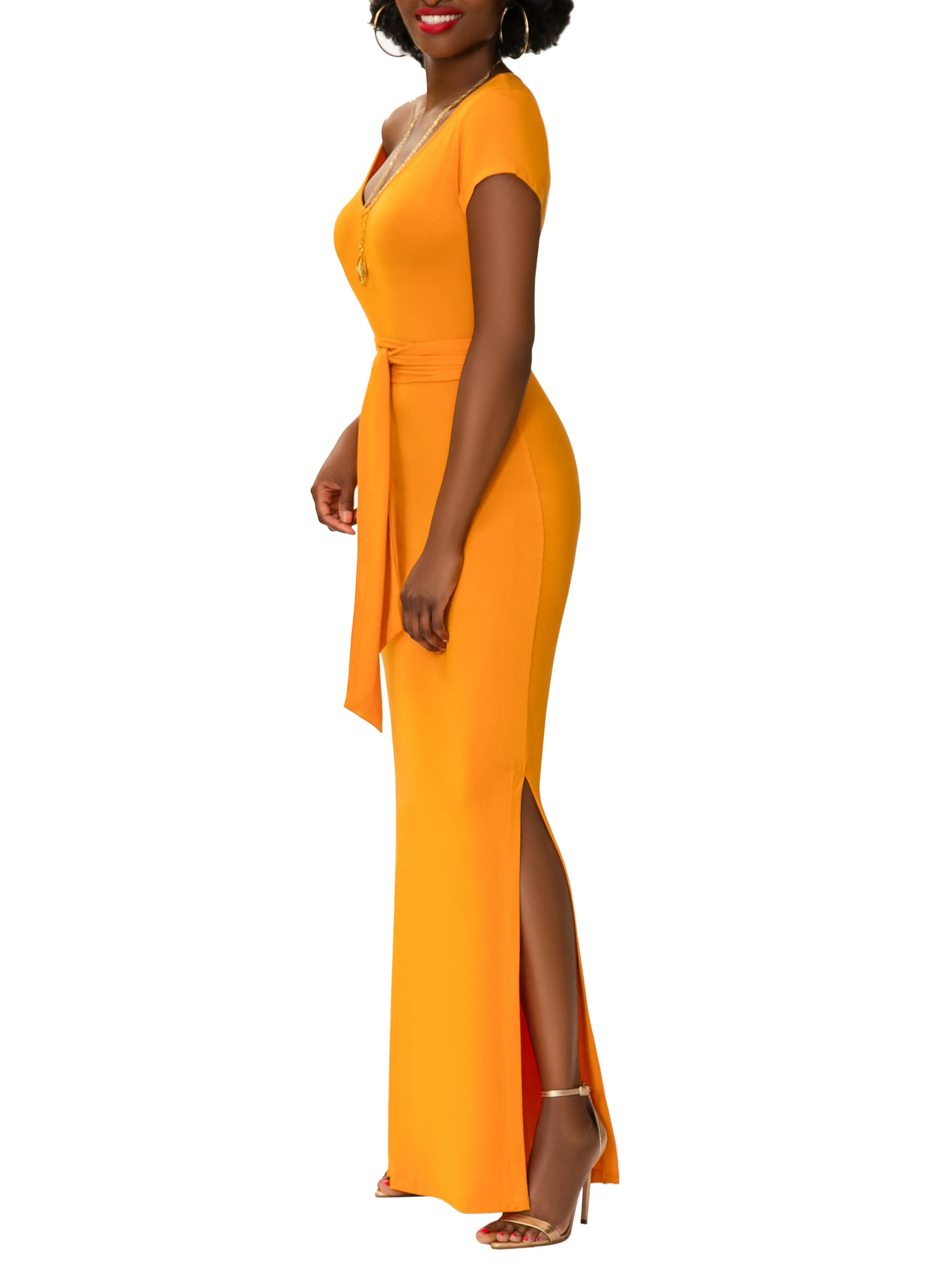 "Sunshine" Cheddar  Jersey Tee Shirt Dress