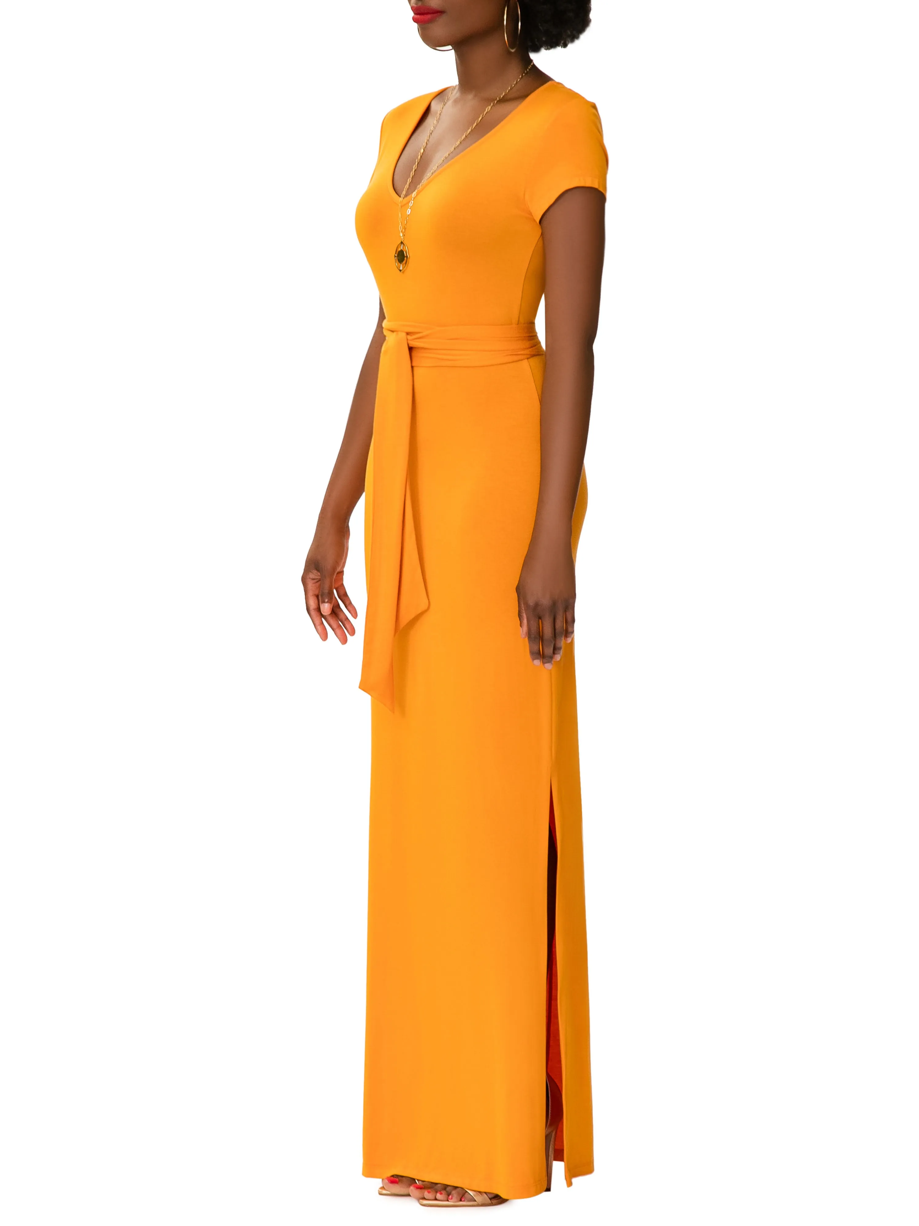 "Sunshine" Cheddar  Jersey Tee Shirt Dress