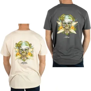 Rietveld Mens Surf Skull Classic Cotton Crew Neck T-Shirt