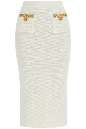 Self Portrait "knitted lurex midi skirt