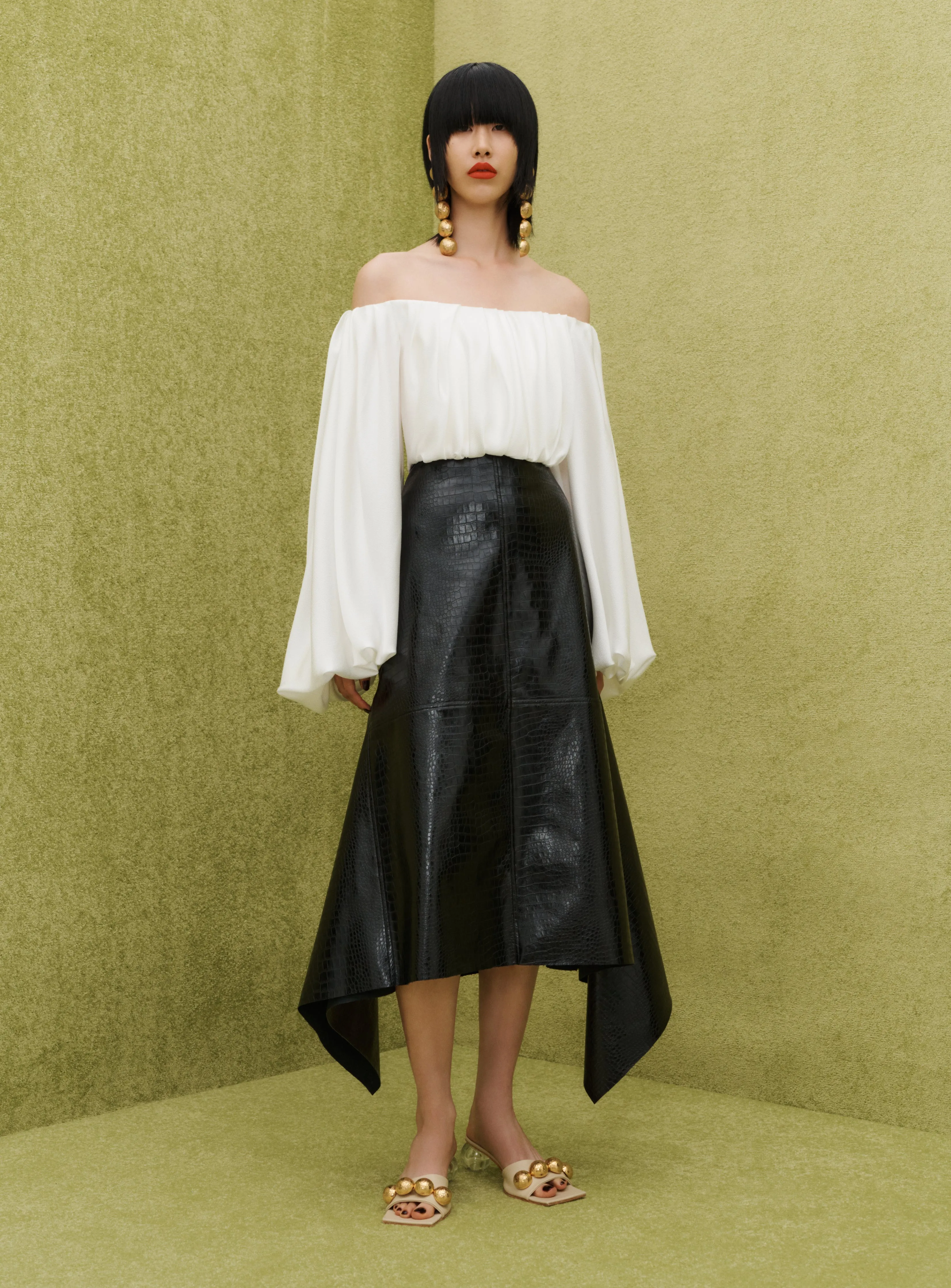 The Brooke Skirt in Black Vegan Leather