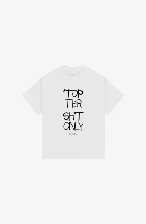 TOP TIER FRONT WHITE OVERSIZED T-SHIRT