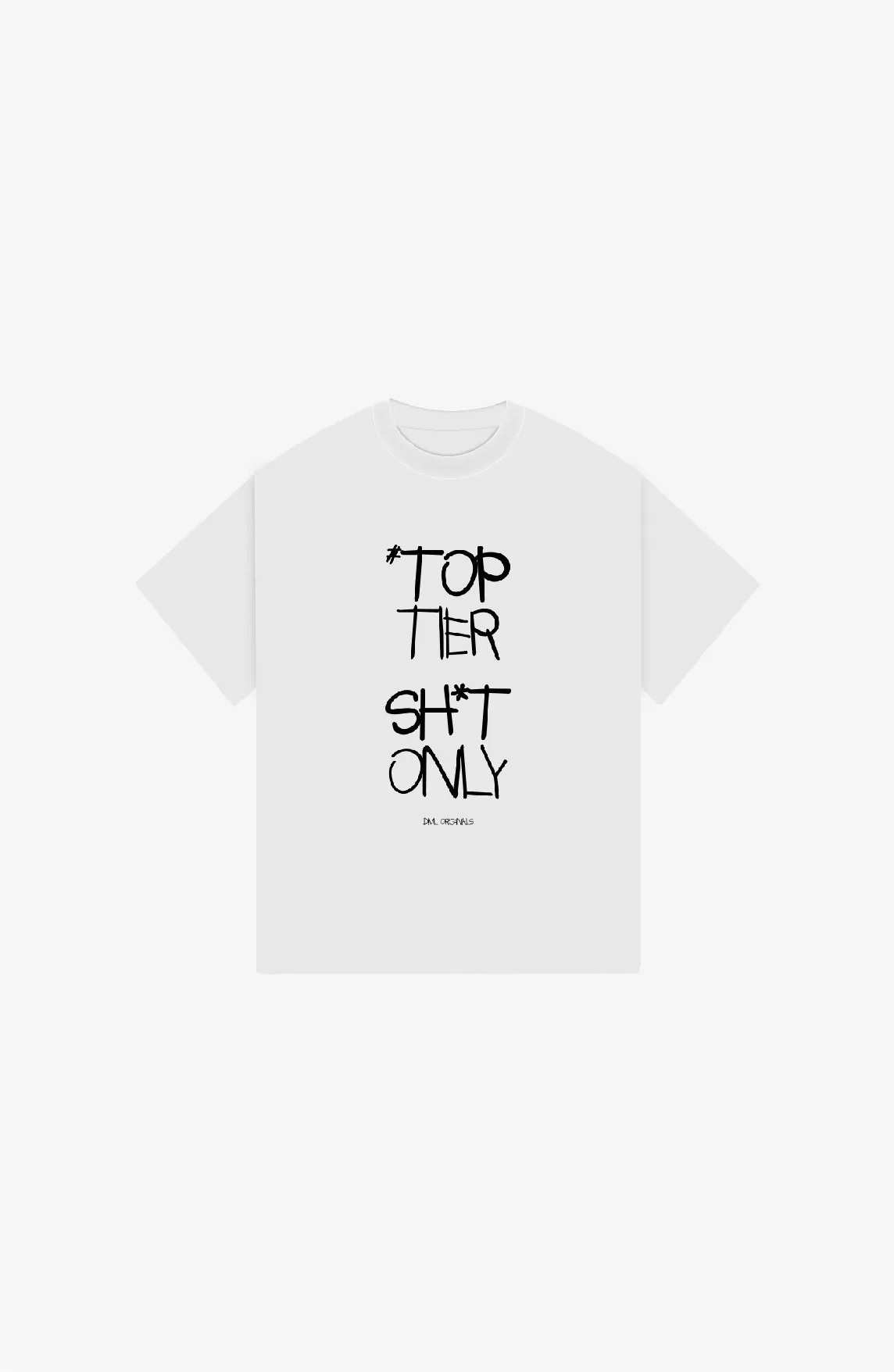 TOP TIER FRONT WHITE OVERSIZED T-SHIRT