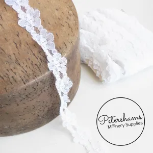 Vintage White 1970s Floral Lace Sheer Ribbon - 1m